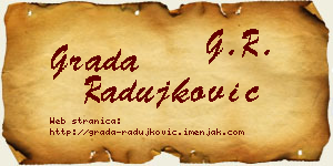 Grada Radujković vizit kartica